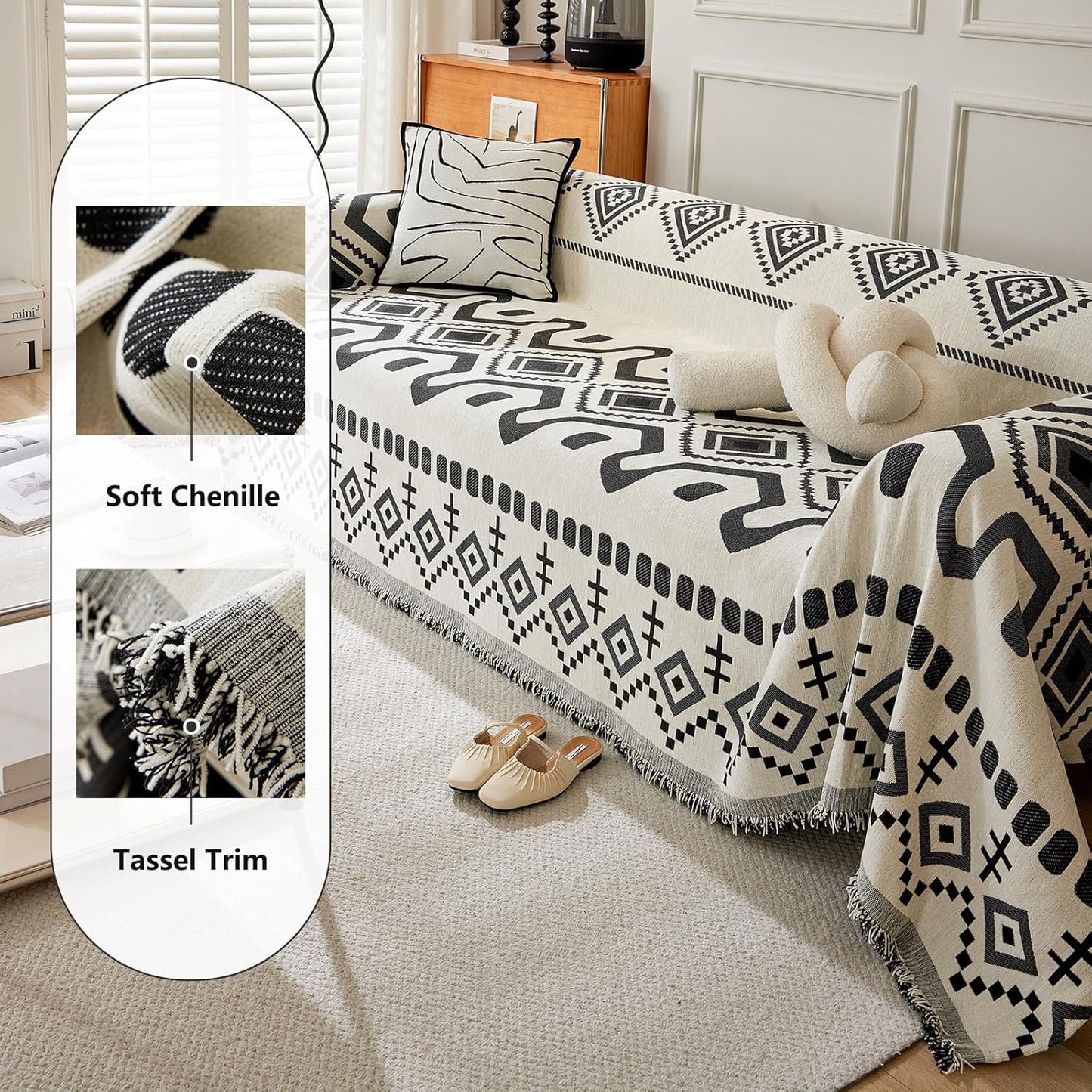 ZENLIV Boho Sofa Covers for Pets Protector Furniture Covers